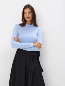 Blusen, Hemden>MOHITO Bluse mit Stehkragen Blau