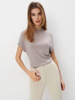Blusen, Hemden>MOHITO Bluse mit Stehkragen Beige