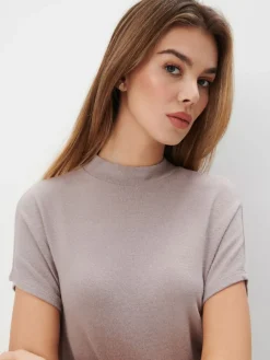 Blusen, Hemden></noscript>MOHITO Bluse mit Stehkragen Beige