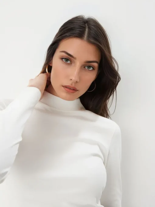 T-shirts, Tops|Blusen, Hemden>MOHITO Bluse mit Stehkragen Creme