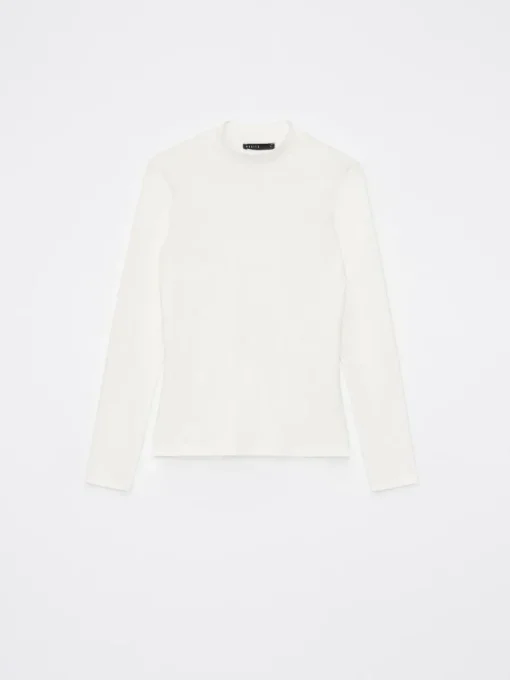 T-shirts, Tops|Blusen, Hemden>MOHITO Bluse mit Stehkragen Creme