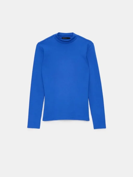 T-shirts, Tops|Blusen, Hemden>MOHITO Bluse mit Stehkragen Blau