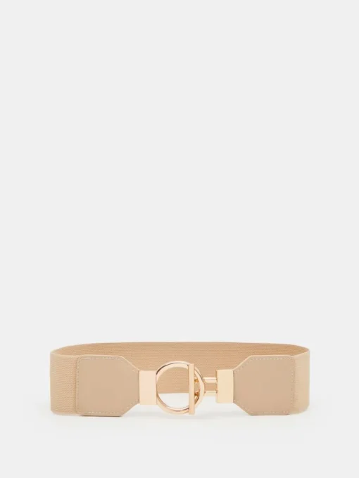 Gürtel>MOHITO Breiter Gürtel aus Stretchmaterial Beige