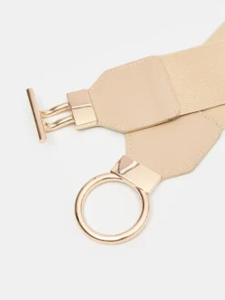 Gürtel>MOHITO Breiter Gürtel aus Stretchmaterial Beige