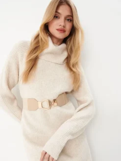Gürtel></noscript>MOHITO Breiter Gürtel aus Stretchmaterial Beige