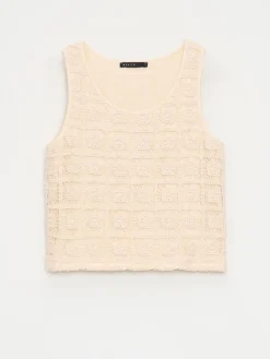 Leinen>MOHITO Broderie anglaise cami top Creme