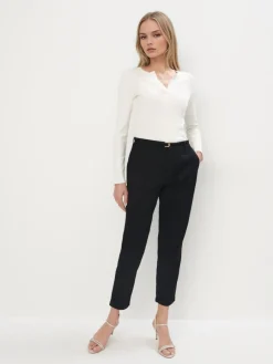 Am Häufigsten Ausgewählt|Hosen>MOHITO Chino slim trousers with belt Schwarz