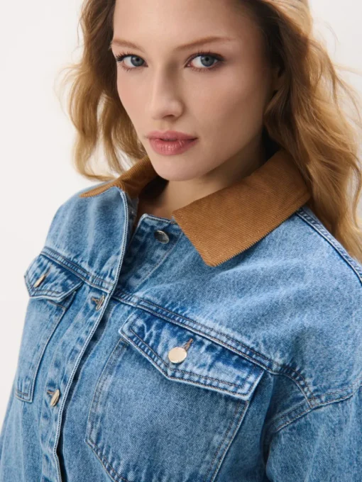 Jacken, Mäntel>MOHITO Denim-Jacke Blau