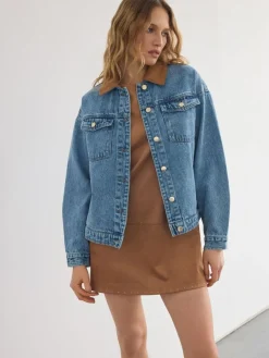 Jacken, Mäntel></noscript>MOHITO Denim-Jacke Blau