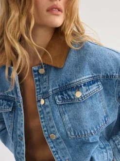 Jacken, Mäntel></noscript>MOHITO Denim-Jacke Blau