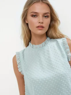 T-shirts, Tops>MOHITO Elegant top with stand up collar Grün