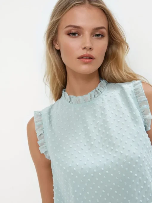 T-shirts, Tops>MOHITO Elegant top with stand up collar Grün