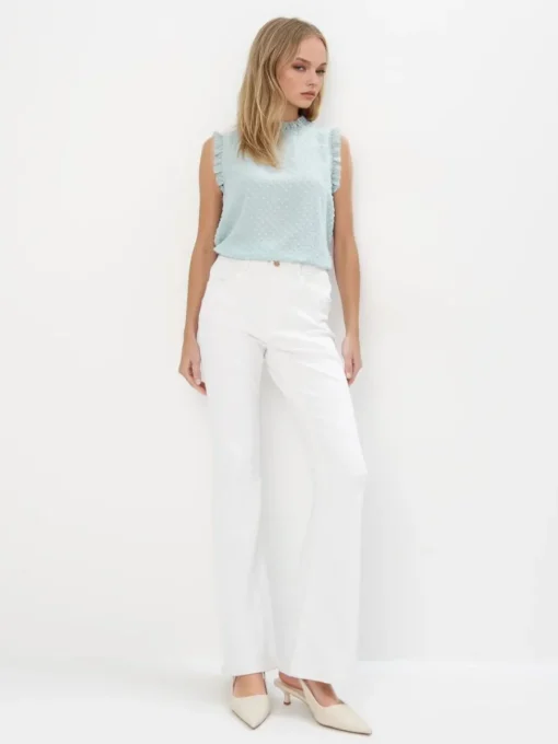 T-shirts, Tops>MOHITO Elegant top with stand up collar Grün