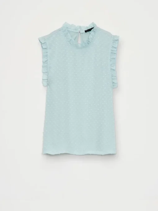 T-shirts, Tops>MOHITO Elegant top with stand up collar Grün