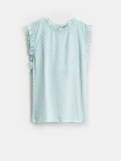T-shirts, Tops></noscript>MOHITO Elegant top with stand up collar Grün
