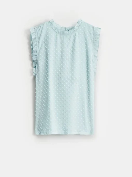 T-shirts, Tops>MOHITO Elegant top with stand up collar Grün