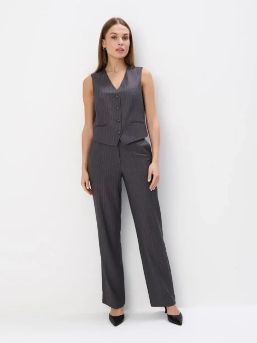 Anzüge|Blazer>MOHITO Elegante Weste mit Streifen Grau