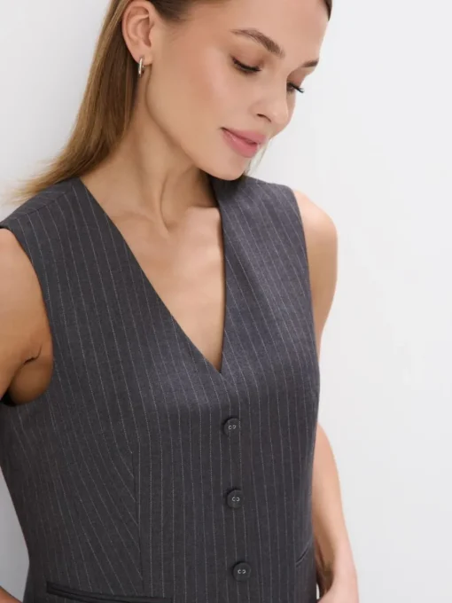 Anzüge|Blazer>MOHITO Elegante Weste mit Streifen Grau