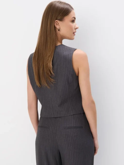 Anzüge|Blazer>MOHITO Elegante Weste mit Streifen Grau