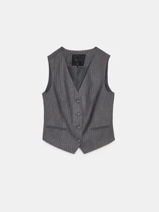 Anzüge|Blazer>MOHITO Elegante Weste mit Streifen Grau
