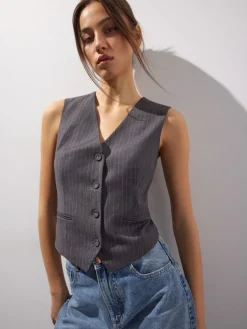 Anzüge|Blazer></noscript>MOHITO Elegante Weste mit Streifen Grau