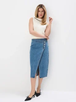 Pullover>MOHITO Elegantes Stricktop mit Kette Creme
