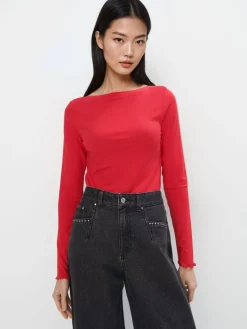 Blusen, Hemden>MOHITO Figurbetonte Bluse Rot