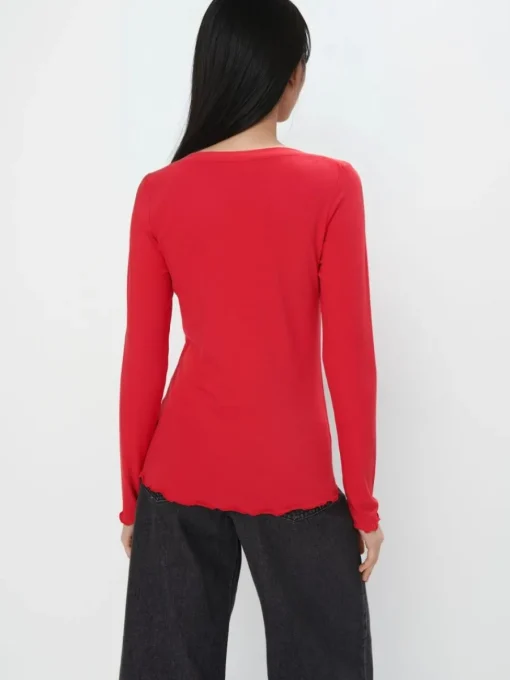 Blusen, Hemden>MOHITO Figurbetonte Bluse Rot