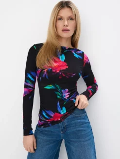 Blusen, Hemden>MOHITO Figurbetonte Bluse mit Muster Schwarz