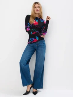 Blusen, Hemden>MOHITO Figurbetonte Bluse mit Muster Schwarz