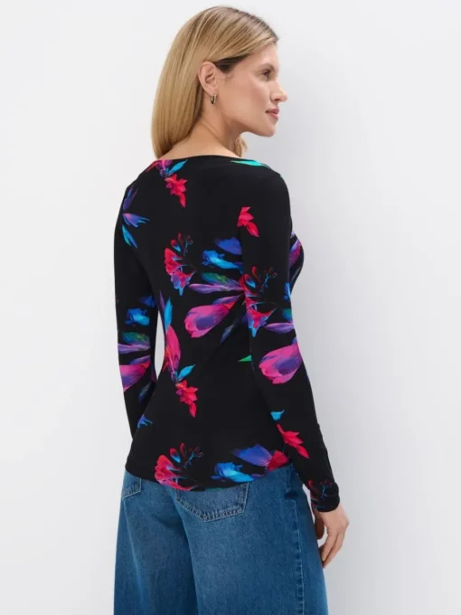 Blusen, Hemden>MOHITO Figurbetonte Bluse mit Muster Schwarz