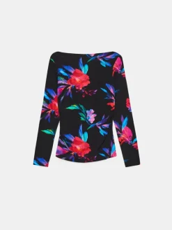 Blusen, Hemden></noscript>MOHITO Figurbetonte Bluse mit Muster Schwarz