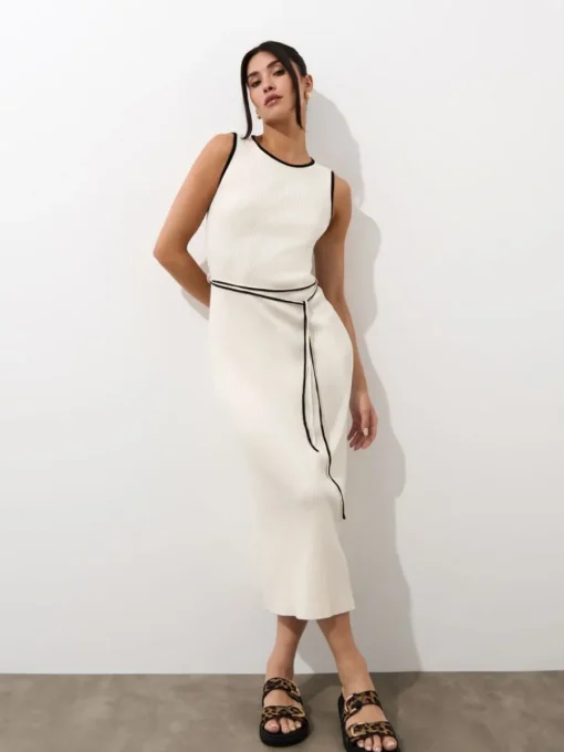 Coming Soon!>MOHITO Figurbetontes Midikleid Creme