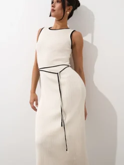 Coming Soon!>MOHITO Figurbetontes Midikleid Creme
