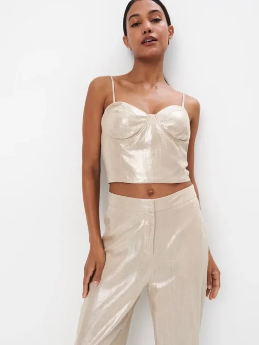 Blusen, Hemden>MOHITO Figurbetontes Top Goldbraun