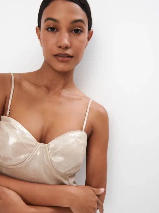 Blusen, Hemden>MOHITO Figurbetontes Top Goldbraun