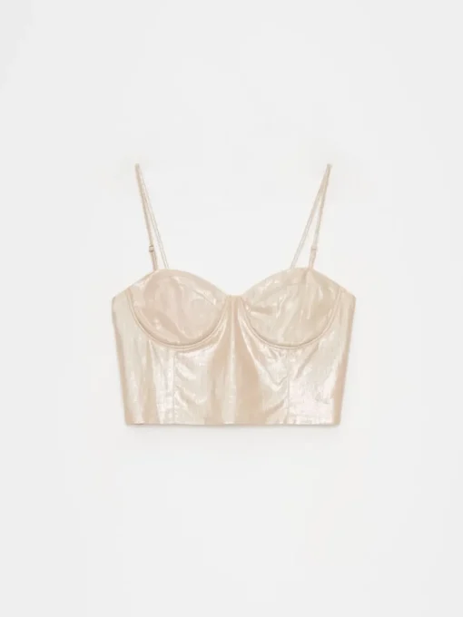Blusen, Hemden>MOHITO Figurbetontes Top Goldbraun