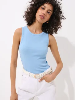 T-shirts, Tops>MOHITO Figurbetontes Top Blau