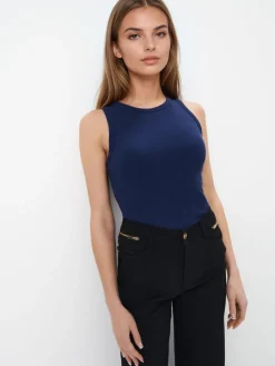 T-shirts, Tops>MOHITO Figurbetontes Top Navy