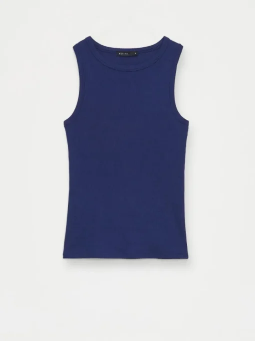 T-shirts, Tops>MOHITO Figurbetontes Top Navy
