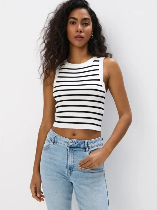 T-shirts, Tops>MOHITO Figurbetontes Top Creme