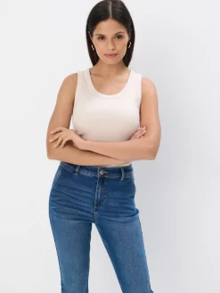 T-shirts, Tops>MOHITO Figurbetontes Top Beige