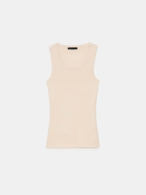 T-shirts, Tops>MOHITO Figurbetontes Top Beige