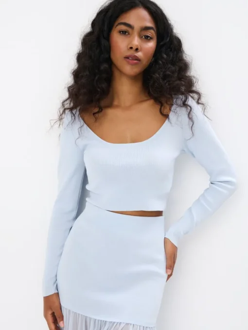 Pullover>MOHITO Figurnaher Pullover Blau