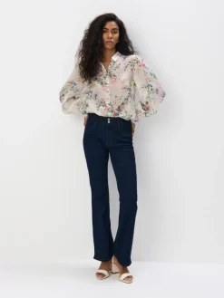 Blusen, Hemden>MOHITO Geblümte Hemdbluse Nude