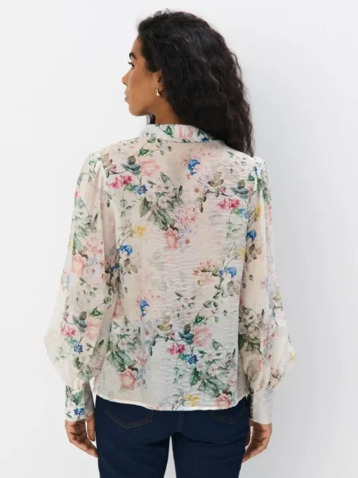 Blusen, Hemden>MOHITO Geblümte Hemdbluse Nude