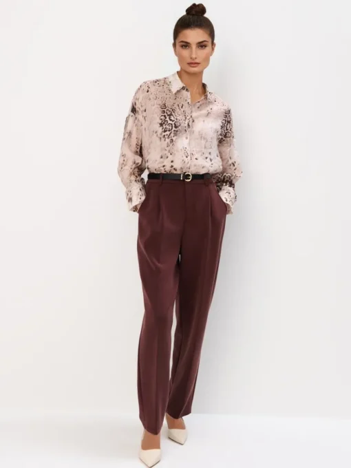 Blusen, Hemden>MOHITO Gemusterte Hemdbluse Beige