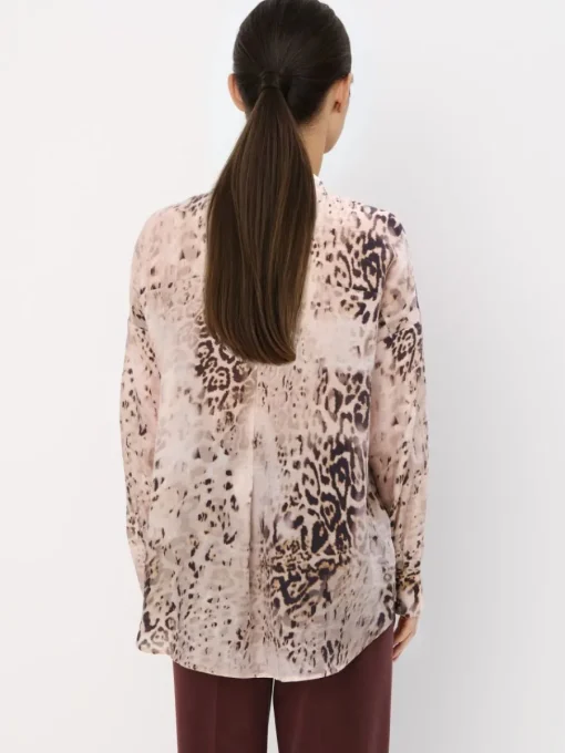 Blusen, Hemden>MOHITO Gemusterte Hemdbluse Beige