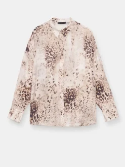 Blusen, Hemden></noscript>MOHITO Gemusterte Hemdbluse Beige