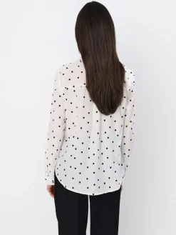 Blusen, Hemden></noscript>MOHITO Gepunktete Hemdbluse Weiu00df